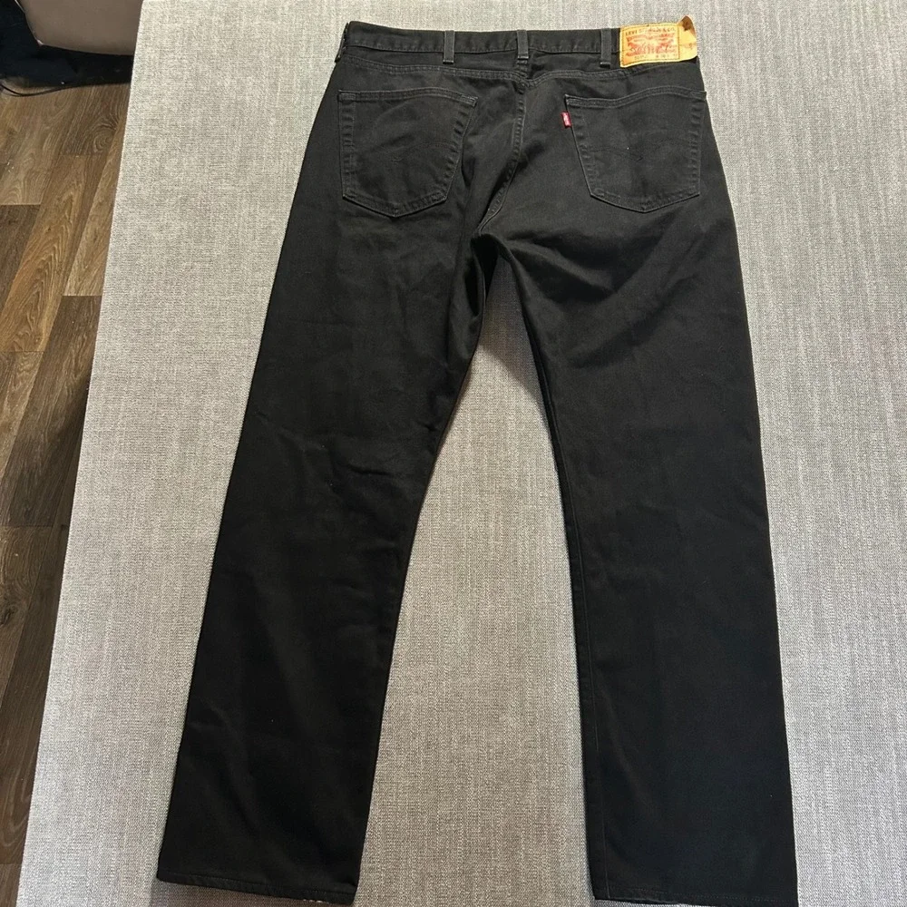 Levi's 501 Original Fit Jeans Men 38x32 Black Straight Leg Button Fly Denim